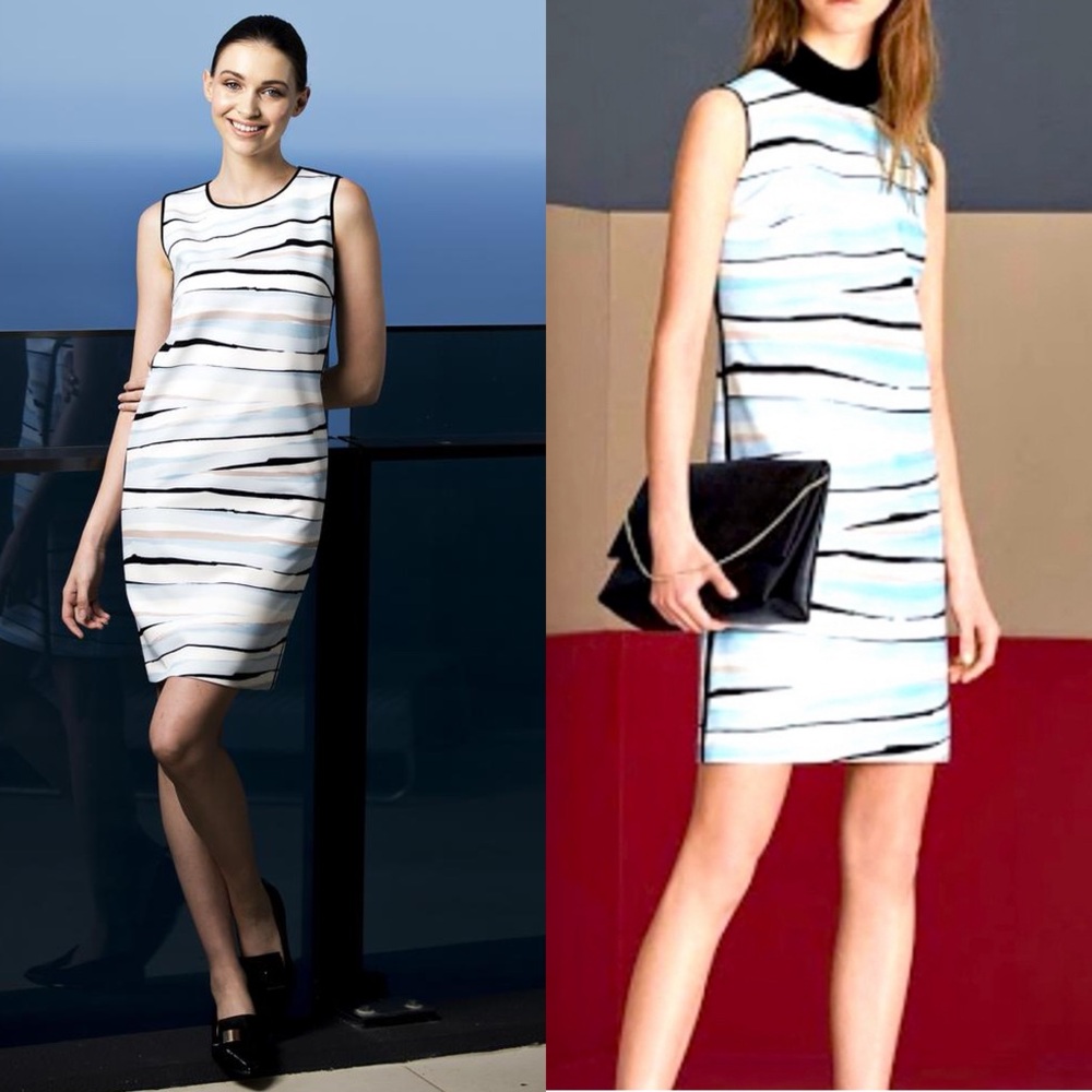 HUGO BOSS Sleeveless Dipinta Patterned Dress